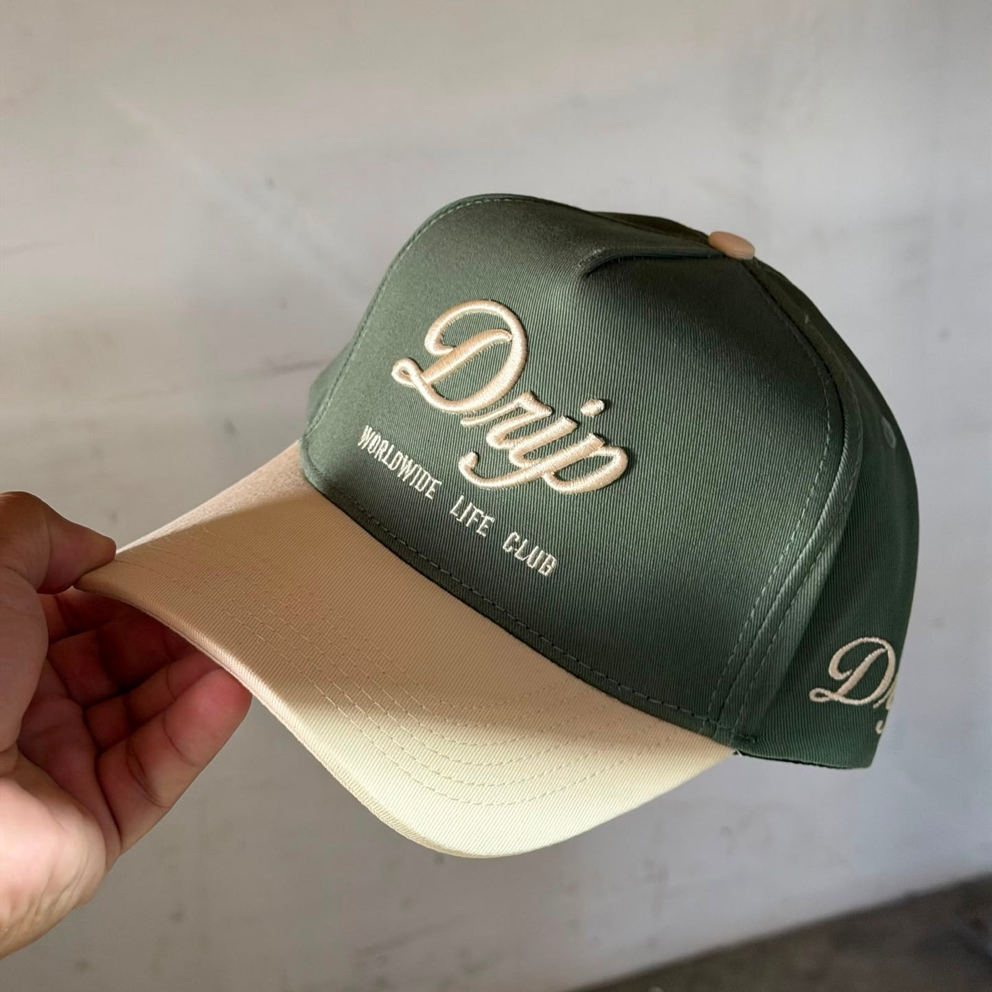 CAP GREEN AND BEIGE