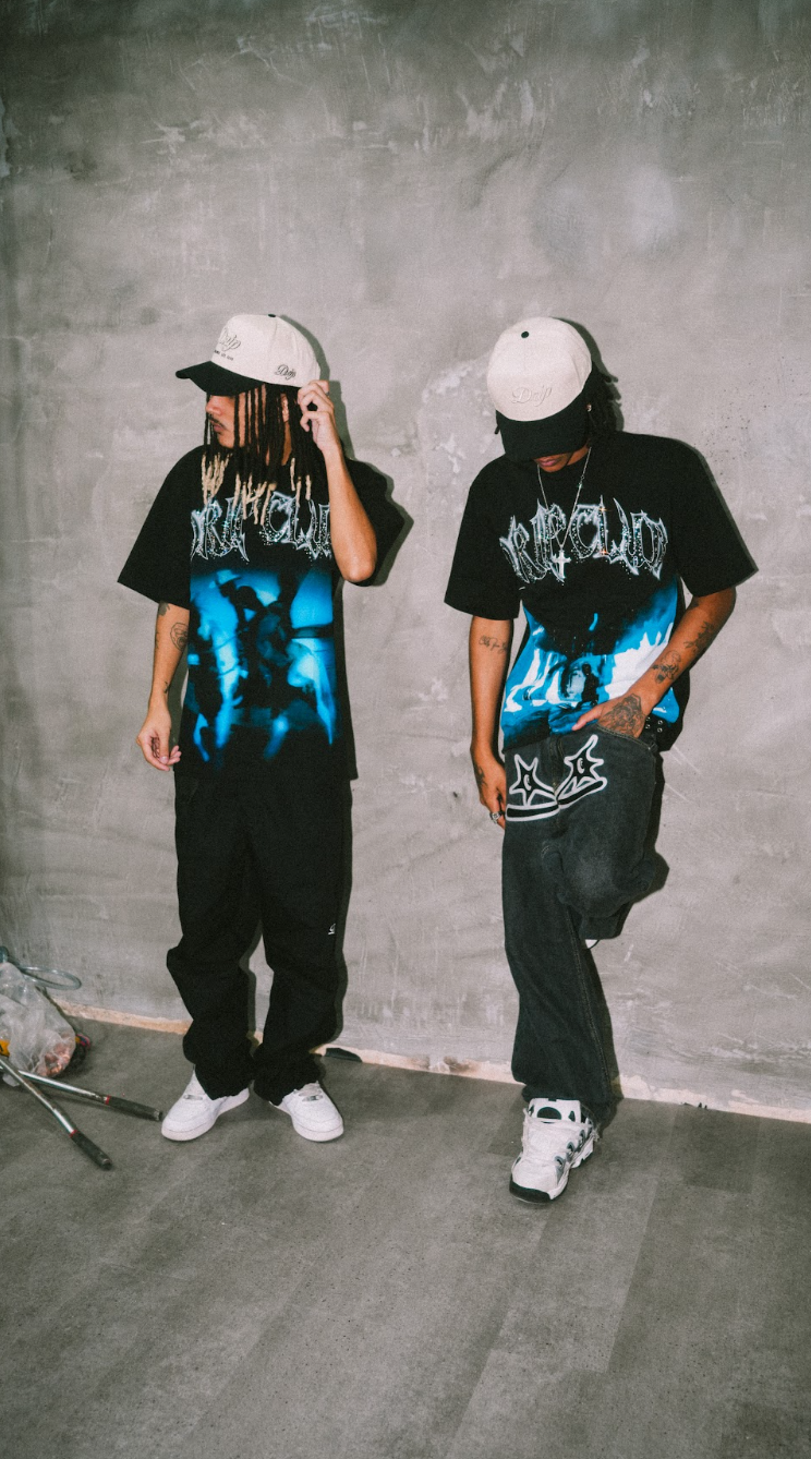 CAP DRIP WORDLWIDE CREAM AND BLACK